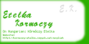 etelka kormoczy business card